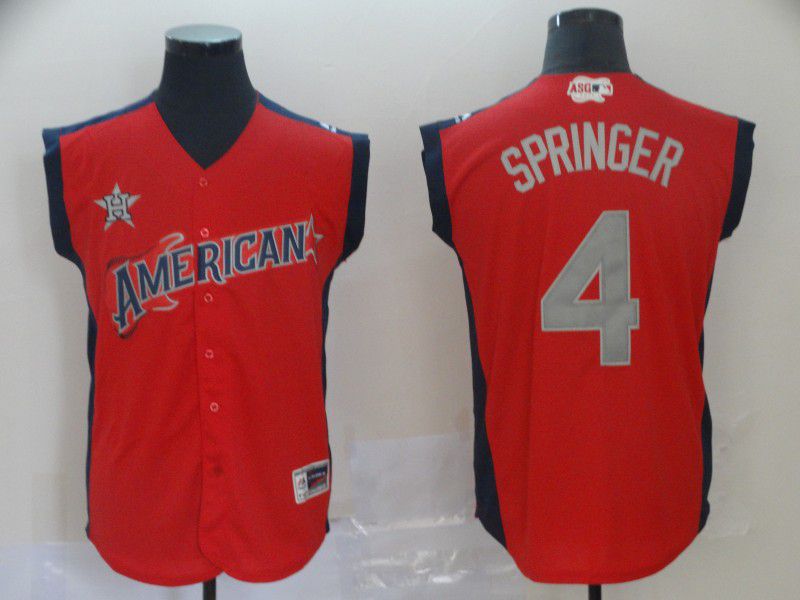 Men Houston Astros #4 Springer Red 2019 All Star MLB Jerseys->cleveland indians->MLB Jersey